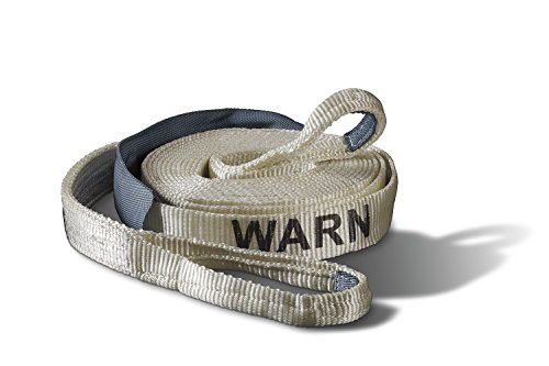 WARN 88922 Nylon Webbing Premium Recovery Strap, 7.2 Ton (14,400 lb) Capacity, 2" Width x 30' Length, White