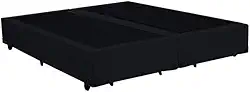 Cama Box Queen Bipartido Preta Sintetico 40x158x198 - Santo Box