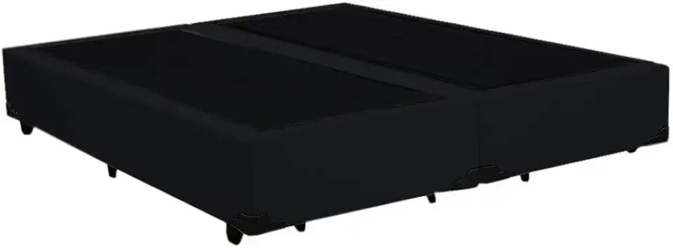 Cama Box Queen Bipartido Preta Sintetico 40x158x198 - Santo Box