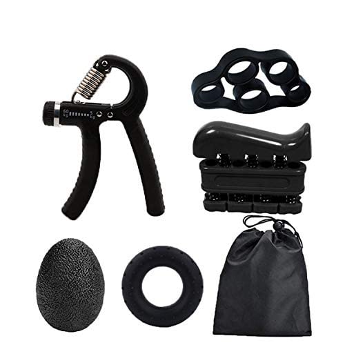 Adjustable Hand Grip Finger Exerciser Combo for Men & Women 5 Pc - Black by GymWar (B08LPTPT6Y) Amazon Price History, Amazon Price Tracker