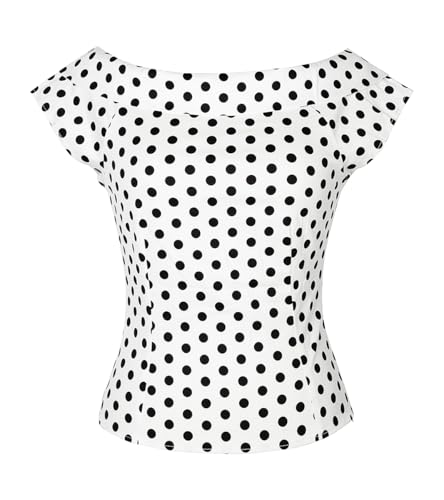 YARN & INK Women's 1950s Vintage Pinup Tops Back Bow