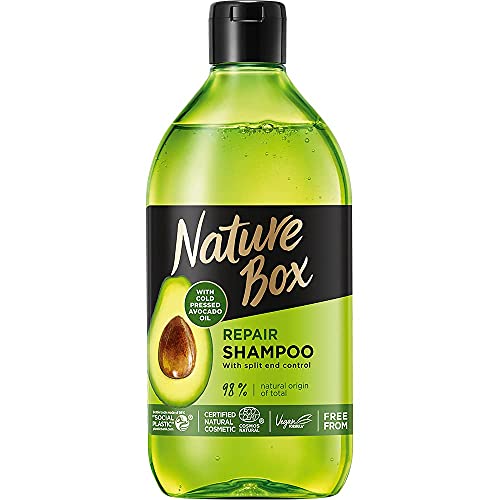 Nature Box Shampoo With Cold Pressed Avocado Oil For Deep Hair Repair And Split End Control, 385Ml, No Silicons, No Sulfates, No Parabens #TOP2