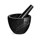 Lavar a mano HOME Mortero con pilón Negro, 10 cm, mármol, Negro, 12 x 12 x 13 cm