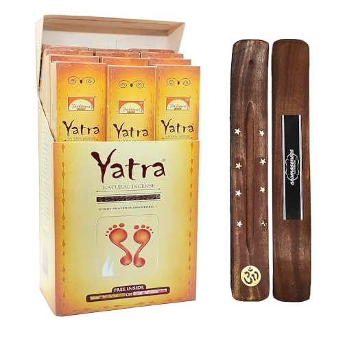 Aromasenses – 12 Packungen Parimal Yatra Weihrauch – natürlich und ökologisch – handgefertigt – Meditation – Entspannung – Yoga + 1 Aromasenses-Tablette. (12)
