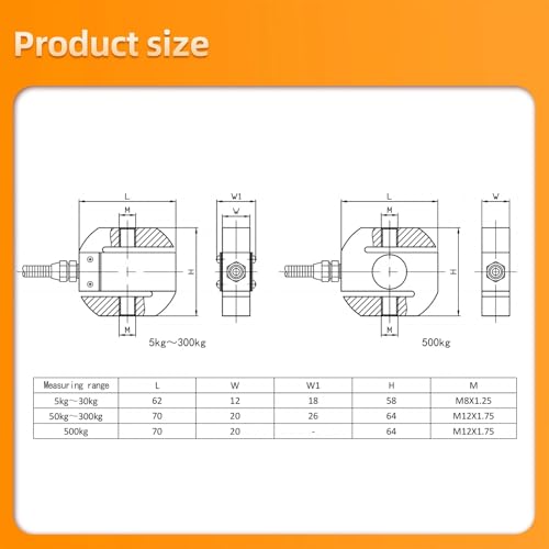 Celda de carga tipo S sensor de presion 30 kg modulo de pesaje HX711 convertidor AD bascula 6