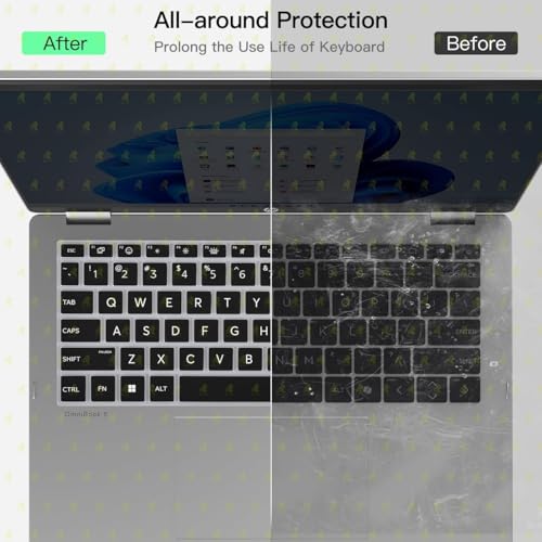Image of RAYA Silicone Keyboard Cover for HP OmniBook 5 Flip 14inch [ fp0789TU / fp0790TU / fp0690TU / fp0141TU ] & HP OmniBook 7 14inch [ fr0116TU / fr0789TU ] Laptop (Black)