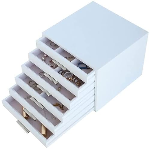 TIANQIHAO Jewelry Box Organizer For Women Girls Jewelry Box Organizer For Women Girls Wooden Drawer Large Capacity Five Layers Portable Jewelry Case Storage Holder Case Earrings Ri