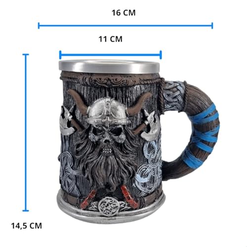 Copo Caneca Chopp Cerveja Caveira Bárbaro Medieval 500 ML