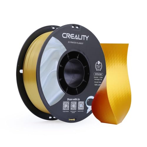 Filamento Creality para Impressoras 3D, 1,75mm, CR-Silk PLA - 1KG Ouro Alta elasticidade e transpare