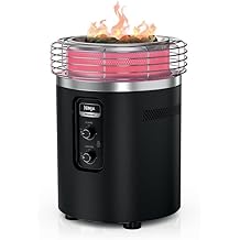 Ninja Fireside360&trade; Outdoor Heater &amp; Fire Pit | 3 Modes: Flame, Heat, Flame &amp; Heat | Portable for Patio, Deck, Camping, Beach | Easy Control Smokeless Flames | Push to Start Ignition | Black | OF101BK