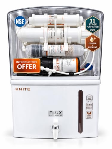 Image of KNITE Aqua Flux RO Water Purifier for Home | 11-Stage RO+UV+UF+Copper+Alkaline Technology | Free Pre-filter | TDS Controller | 12L Tank | 20 LPH | High TDS | 1 Year Warranty.(ISI Certified*)