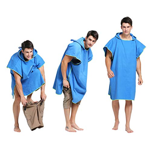 Toalla de Playa con Capucha para Cambiar de Bata, Extra Grande, Gruesa, para Surf, Tipo Poncho, Cambiador de Toalla de Secado Rápido para la Playa, para Cambiar de Traje de Surf, Natación,Talla única