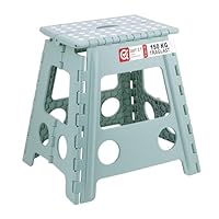 Relaxdays Klapphocker faltbar, Camping Hocker, großer Badhocker, bis 150 kg, Kunststoff, HBT: 39 x 39 x 32 cm, Salbei