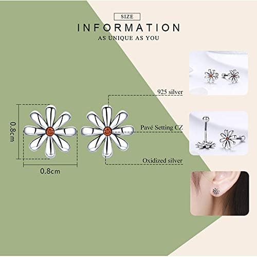 Authentic 925 Sterling Silver Daisy Flower Whisper Stud Earrings for Women Simple Flower Fashion Earrings jewellery - Image 5
