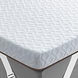 BedStory Memory Foam Mattress Topper Queen - 4 Inch Copper Infused Bed Toppers - High Density Foam &