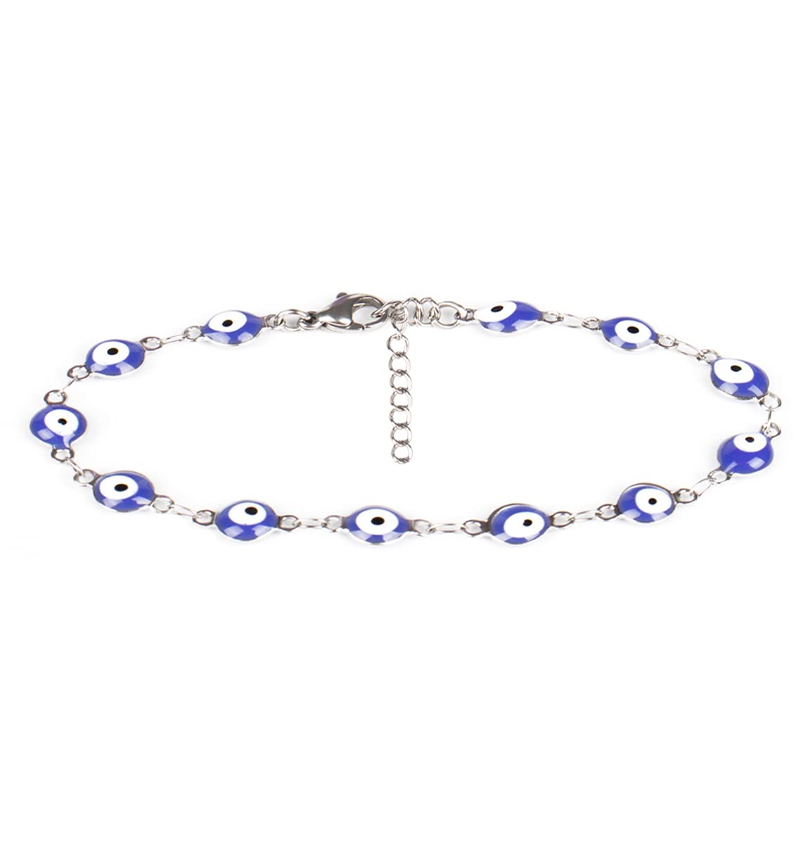 DIJUGS 3 Pcs Evil Eye Bracelets for Women Men 18K Gold Plated Stainless Steel Handmade Adjustable Amulet Evil Eyes Jewelry for Family Best Friends