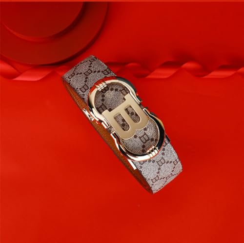 Men's Ratchet Belt Gold/Black/Sliver Automatic Buckle Business Casual-Designer Belts Gift for Men-Letter B2