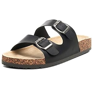 Alpine Swiss Womens Casual Double Strap Slide Sandals