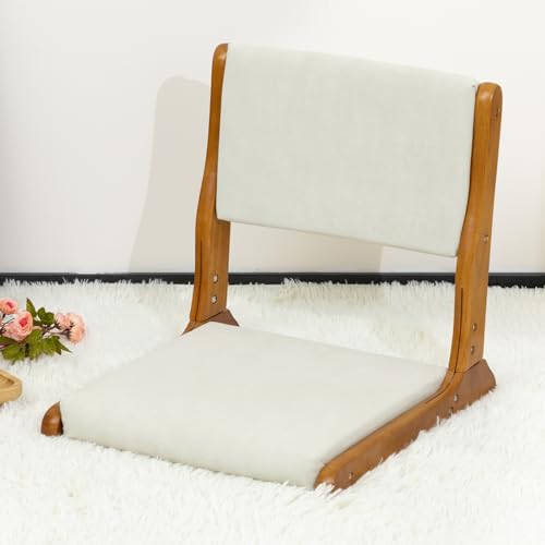 HollyHOME Floor Chair with Back Support, Foldable Japanese Style Floor Chair, Wood Legless Tatami...