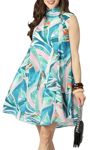 Image of KOH KOH Womens Short Sleeveless Halter-Neck Flowy Summer Cute Mini Dress