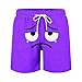 Boys Beach Shorts Elastic Waist Funny Cartoon Face Graphic Printed 2026 Summer Fashion Casual Kids Board Shorts Size 10-12