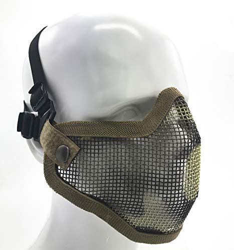 Willbebest Tactical Airsoft Paintball Mich 2000 Helmet With Side Rail & Wing-Loc Adapter, Comes With A Half Face Metal Mesh Airsoft Mask #TOP6