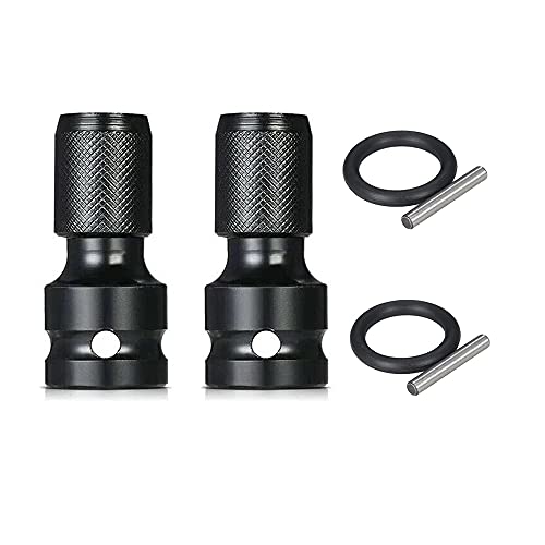 BDHI Lot de 2 adaptateurs d'impact 1/2 carré vers douille hexagonale 1/4 à libération rapide pour clé à cliquet (D14-2) Cover