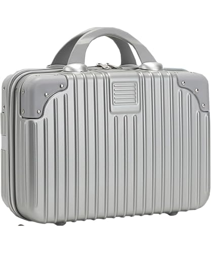 Image of Proxin Cosmetic Bag Case Travel Hand Luggage Small Portable Carrying Suitcase Makeup Case for Women Organizer Box Vanity Mini Suitcase (Grey)