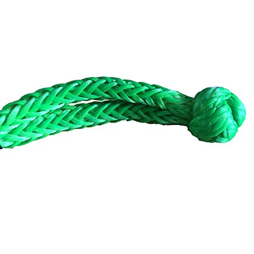 Image of UHMWPE 13 /32 inch Soft Shackle with Black Saft Guard Heavy Duty for 4 Off-Road ATV UTV Winch Ropes-Green Color