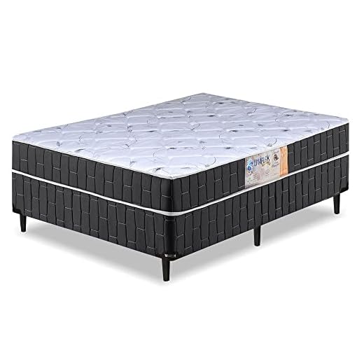 Cama Box Casal Conjugado Granada Umaflex Preto/Branco Flor