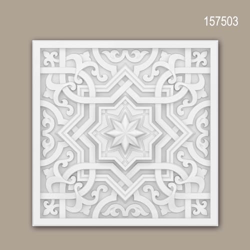 Placa de techo Profhome 157503 de poliuretano 29x29 cm blanco 3