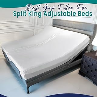EPHEDORA 3-in-1 Fitted Sheet Attached Bed Bridge Twin (XL) to King Converter Kit with Sheet Strap Set | Split King Gap Filler for Adjustable Bed | White