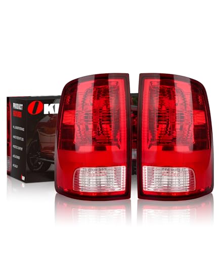 Image of OKLPF Rear Brake Tail Light Compatible With 2009-2018 Dodge Ram 1500 2500 3500 Replace CH2818124 CH2819124,Replace Red Taillight Assembly,Included Bulbs and Harness,Driver and Passenger Side