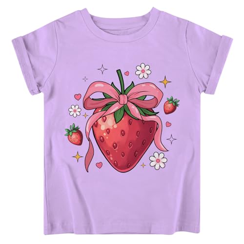 Image of Funnycokid Little Girls T Shirt for Toddler 3-7 Years Kids Tee Graphic Short Sleeve Clothes Tops