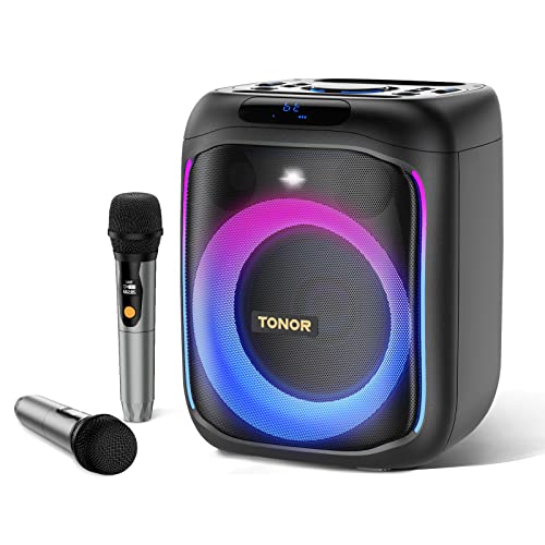 Tonor Karaoke Machine For Adults & Kids, Portable Singing Pa Speaker System With 2 Wireless Microphones And Rgb Led Lights, Supports Aux/Usb/Tf Card For Party, Home Karaoke, Outdoor Activities K6 #TOP27
