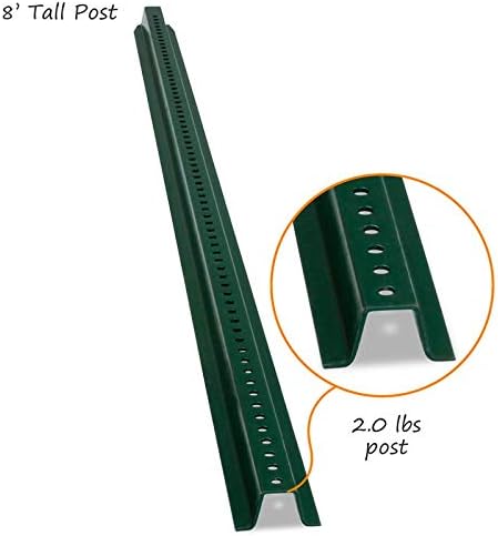smartsign u-channel sign post, heavy duty, 8' tall baked enamel steel post, made in usa 8 ft heavy weight with nuts & bolts