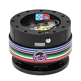 NRG Innovations NRG-SRK-200BK-MEXICAL Gen 2.0 ステアリングホイールクイックリリースアダプター 6穴 取り付けボルト付き クイックリリース - ブラックボディ/メヒカリリング Prisma Collab付き