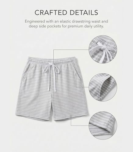 Image of ENJOYNIGHT Women Pajama Shorts Cotton Lounge Bottoms Sleep Shorts with Drawstring & Pockets