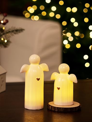 Weihnachtsengel Engel Figur Deko Geschenke: Romadedi 2er Set LED...