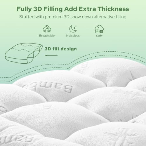 Image of BEDLORE Twin XL Mattress Topper , Pillow Top Mattress Pad