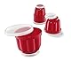 Küchenprofi Puddingförmchen , 6-er Set , Spülmaschinenfester Kunststoff , Rote Puddingformen zum Stürzen mit Deckel , Geeignet für Pudding, Götterspeise und Panacotta