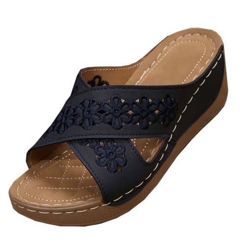 Sandales compensées pour femme marche confortable contre la fatigue plantaire estivale