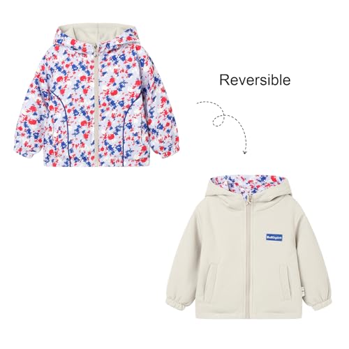 Mud Kingdom Kids Reversible Fleece Jacket for Boys and Girls Waterproof Hooded Coat with Camo Print Winter Warm Outerwear2