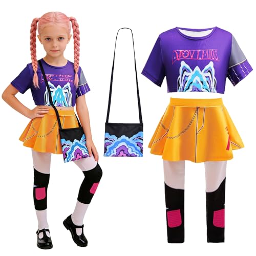 Kitimi Karneval Anime Kostüm Kinder Singers Idol Bühnen-Rollenspiel-Outfits Mädchen Faschingskostüme Cosplay Outfit für Halloween Karneval Fasching Rollenspiel Party Dress-up