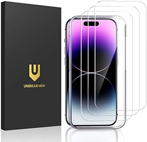 UNBREAKcable Screen Protector for iPhone 14 Pro Max [3-Pack],9H Hardness Screen Protector Tempered Glass for iPhone 14 Pro Max (6.7 Inch) [Bubble-free, Anti-scratch, Case Friendly]