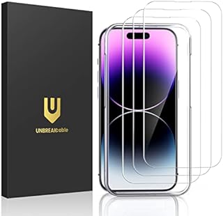 UNBREAKcable Screen Protector for iPhone 14 Pro Max [3-Pack],9H Hardness Screen Protector Tempered Glass for iPhone 14 Pro Max (6.7 Inch) [Bubble-free, Anti-scratch, Case Friendly]