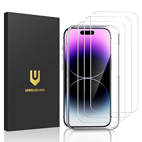 UNBREAKcable 3-Pack Screen Protector for iPhone 14 Pro Max Tempered Glass |…