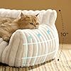 Bedsure Cute Cat Couch for Pets - Fluffy Cat beds with Premium Soft Corduroy Fleece, Fuzzy Cats beds for Indoor Cats with Removable Washable Cover, Supportive Pet Sofa, 24inch, Cream #1