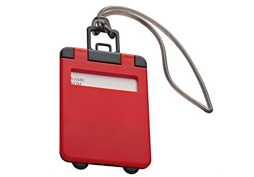 Preisvergleich Produktbild Unbekannt Kofferanhänger mit Adressfeld - Namensschild, Kofferschild, Gepäckschild - Reisen Taschen Anhänger - Farbe und Menge frei wählbar (1, rot)