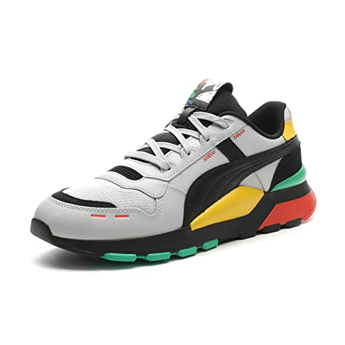 Image of Puma Men's RS 2.0 Sneaker, Block Party Cool Light Gray Black-Yellow Sizzle, 10